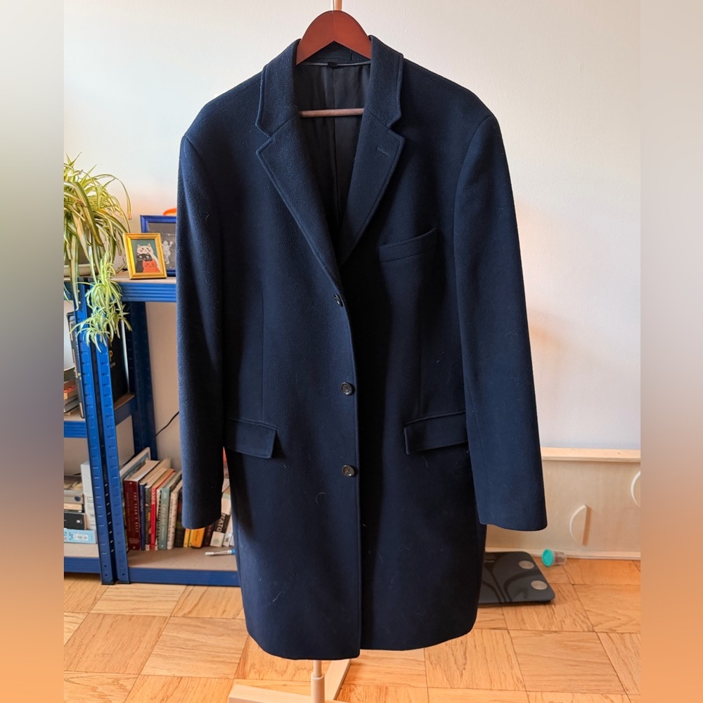 J Crew Ludlow Wool Cashmere Blend Navy Blue Topcoat